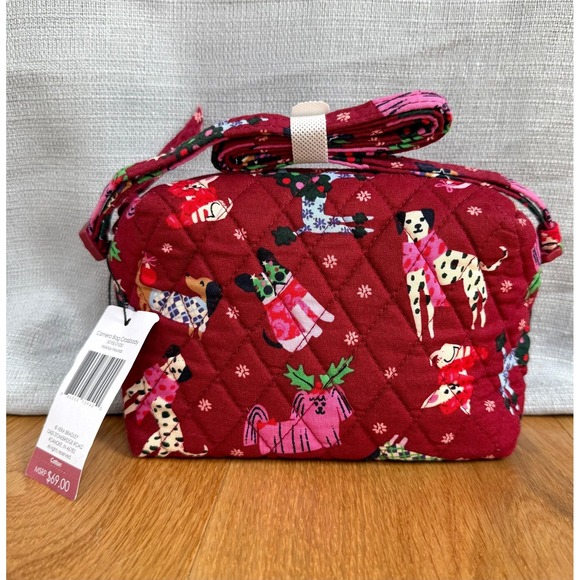 Vera Bradley Handbags - NWT Vera Bradley Outlet 2024 Holiday Hounds Cranberry Crossbody Camera Bag